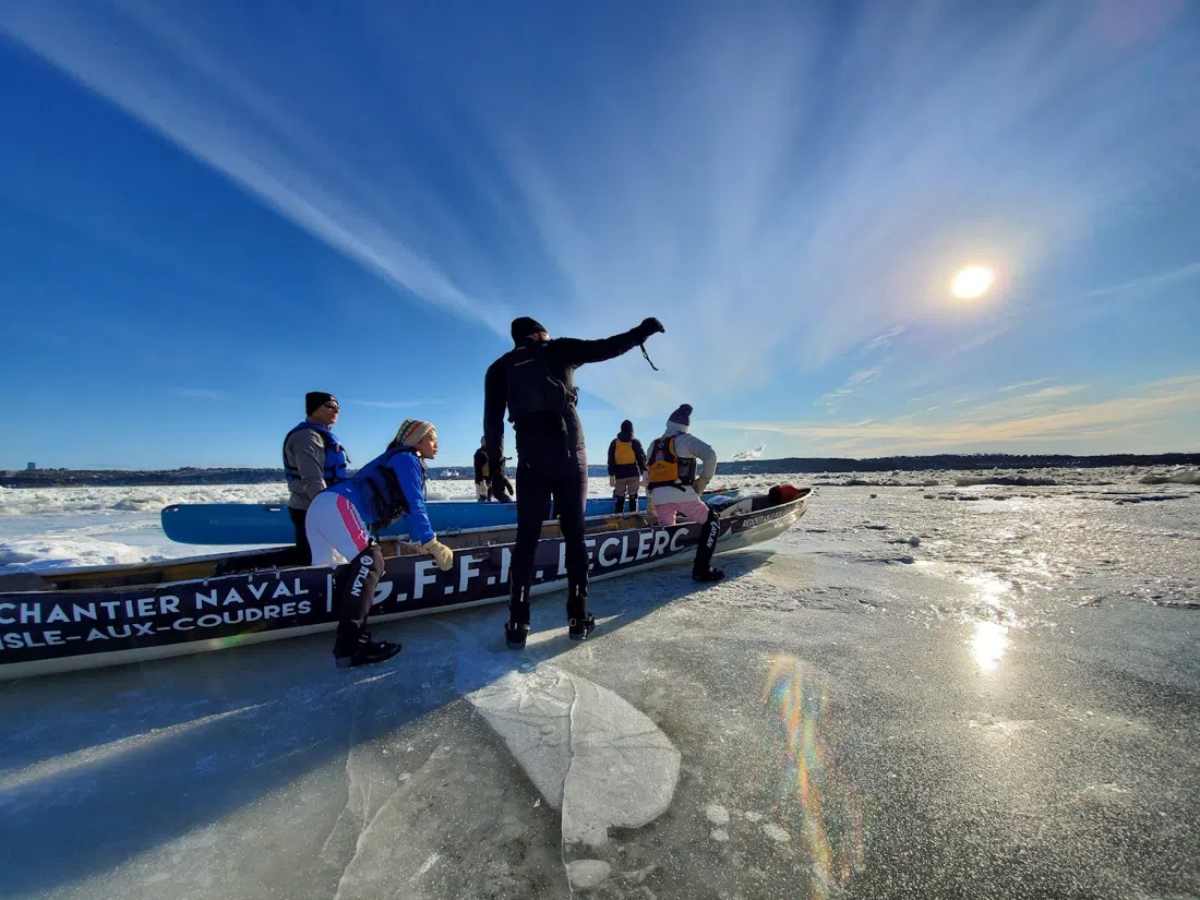 Canot à glace Expérience (ice canoeing), Quebec